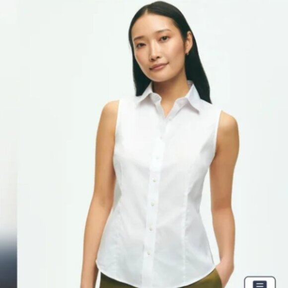 Brooks brothers Tops - Brooks brothers, Fitted Non-Iron Stretch Supima® Cotton Sleeveless Dress Shirt
